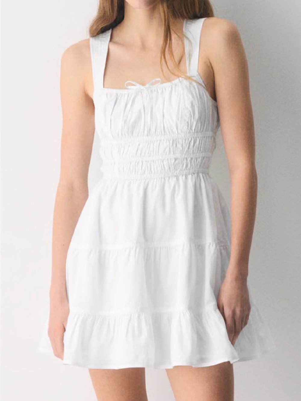 Aritzia Sunday Best White Martine Tiered Cotton Poplin Dress Size Large - Picture 1 of 10